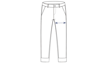 Largeur de la cuisse pantalon