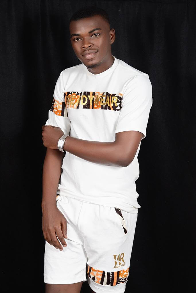 T-shirt & Short à manches courtes imprimé africain woodin (H - Belge/Marron)