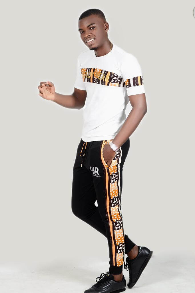Tshirt bab imprimé à couleurs contrastées pour hommes (Belge marron/Noir blanc marron)