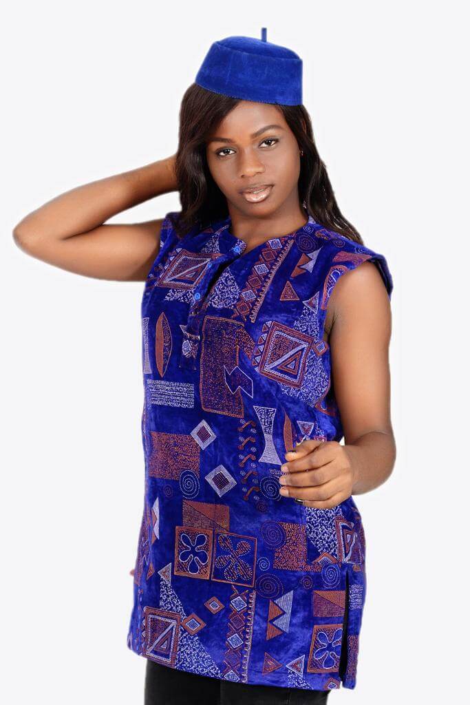 Tenu africaine Toghu - Bleu