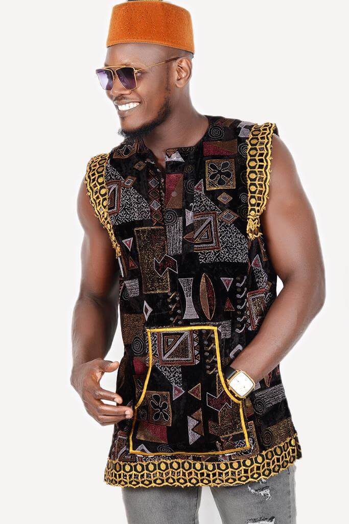 Tenu africaine Toghu - Noir / Or