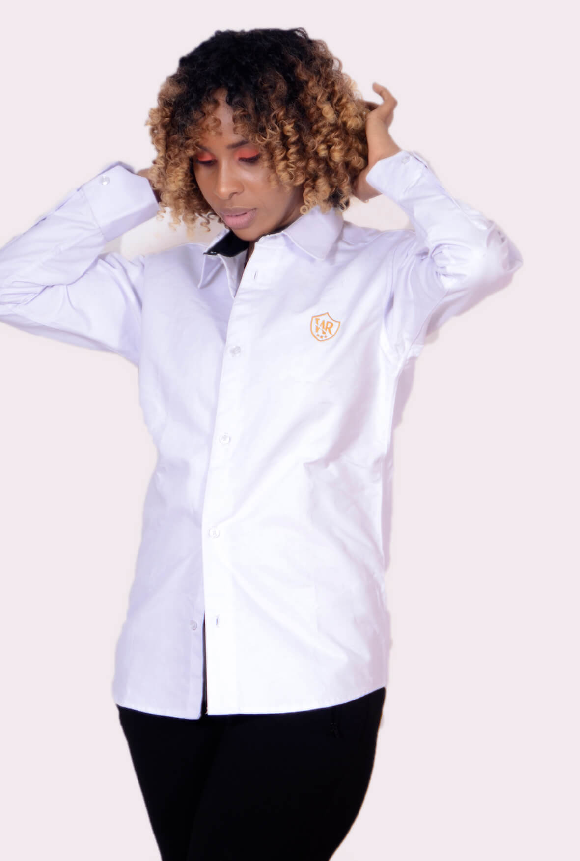 Chemise boutonné pour femmes (blanc)