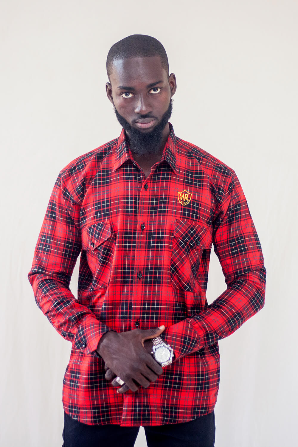 La chemise de bûcheron(ne) au col classique pour homme (Rouge / Noir)