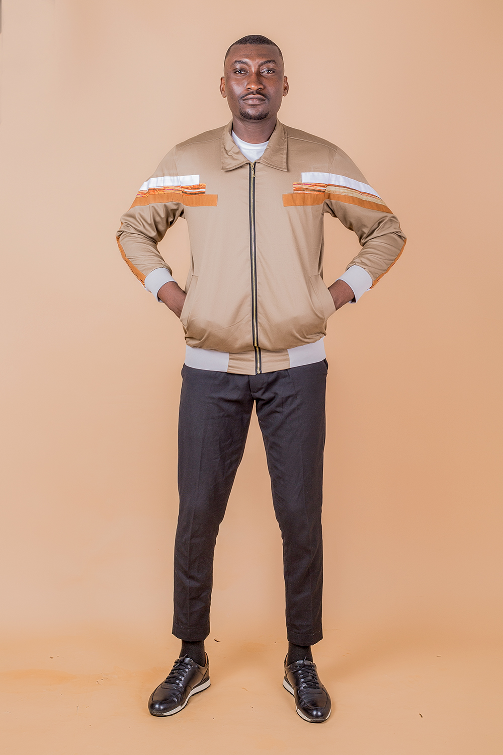 Bomber Geome homme(Marron Kaki Blanc)
