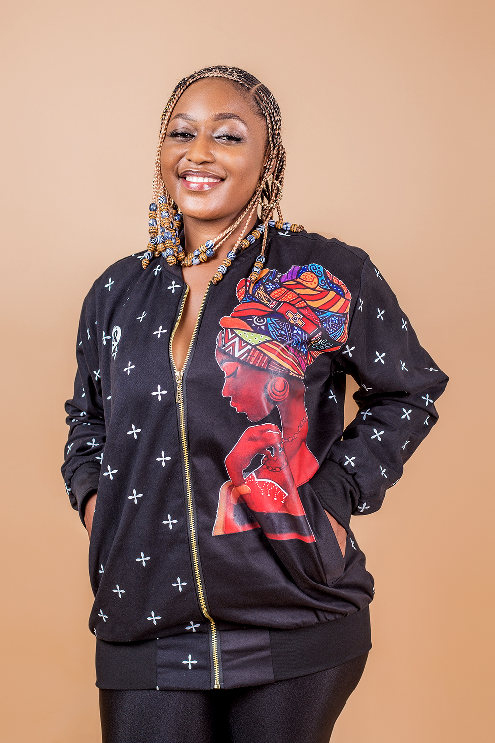 Bomber H/F women africa (Noir Blanc)