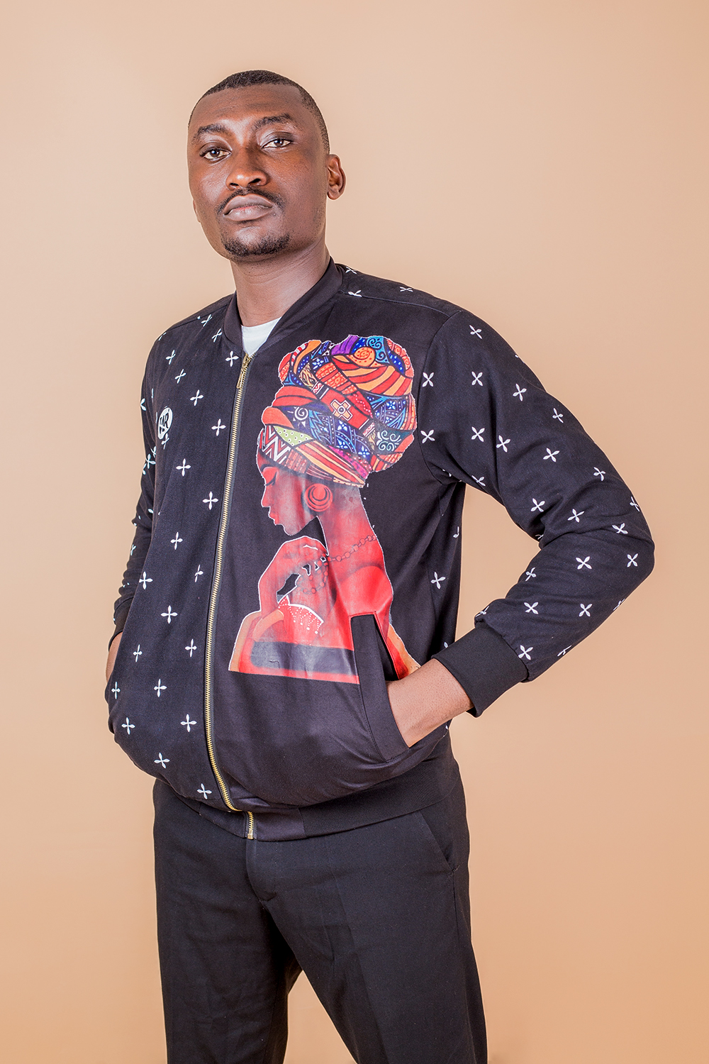 Bomber H/F men africa (Noir Blanc)