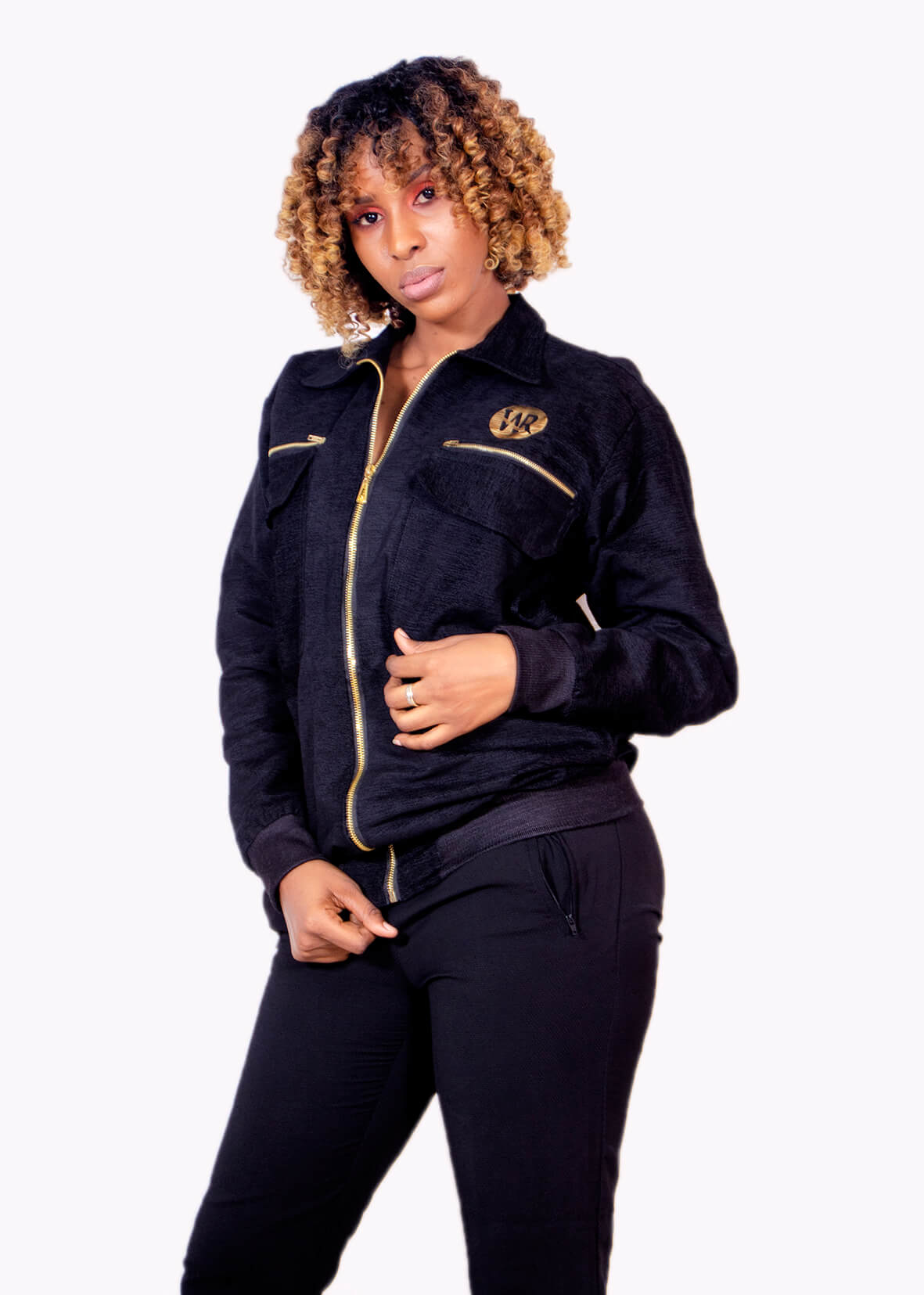 Bombers unisexe velour (Noir)