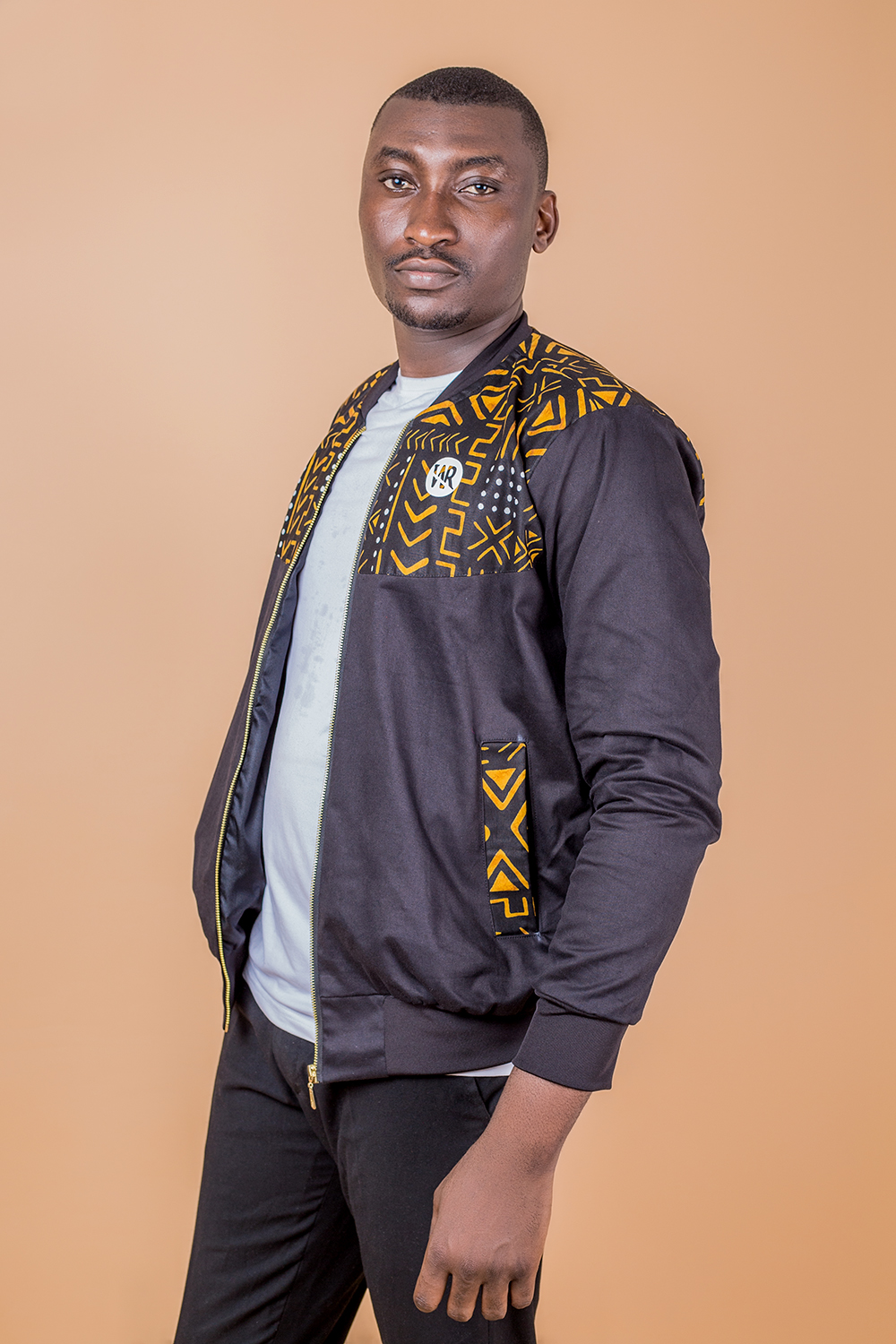 Bombers mask homme imprimé (Noir Orange)
