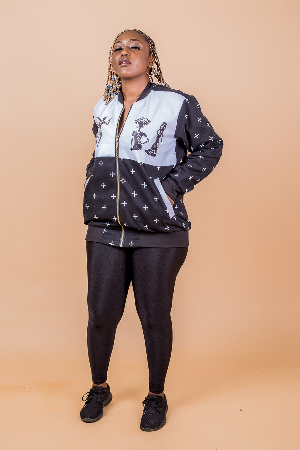 Bomber mask africa (Noir Blanc)