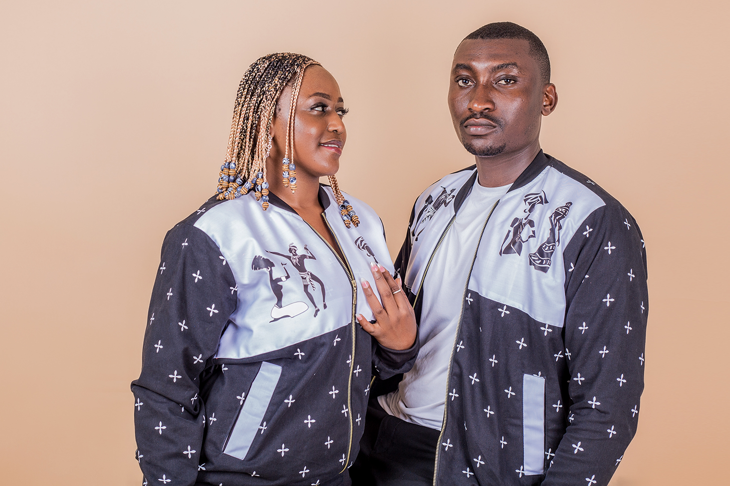 Bomber H mask africa (Noir Blanc)