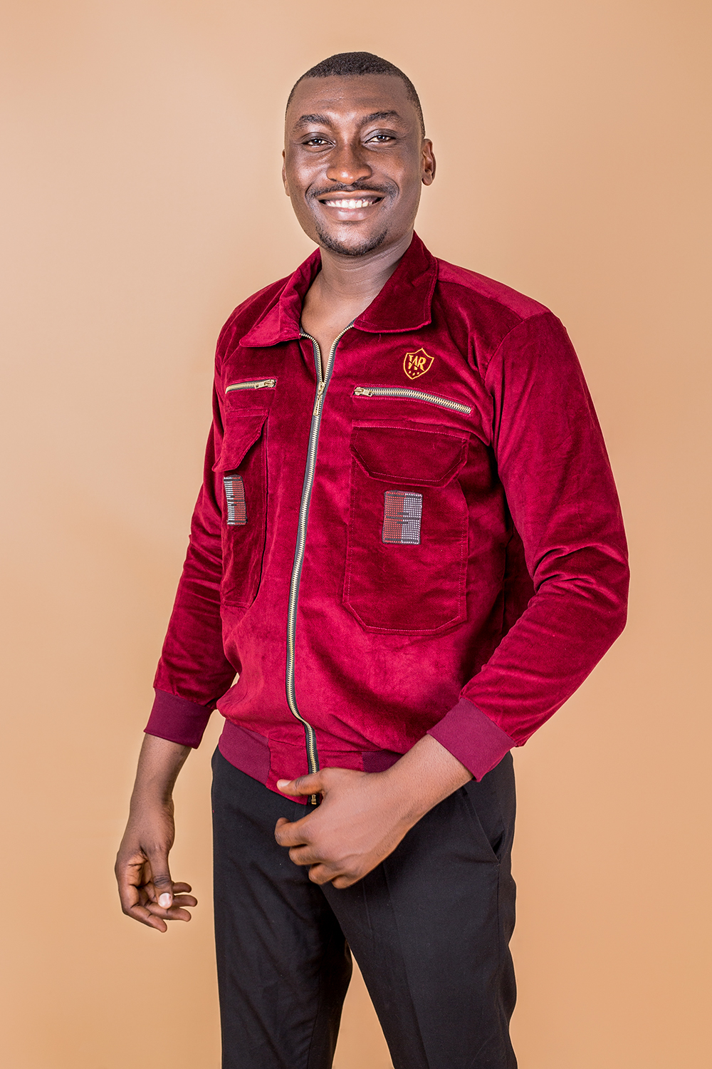 Bombers Velour unisexe (Rouge Bordeaux)