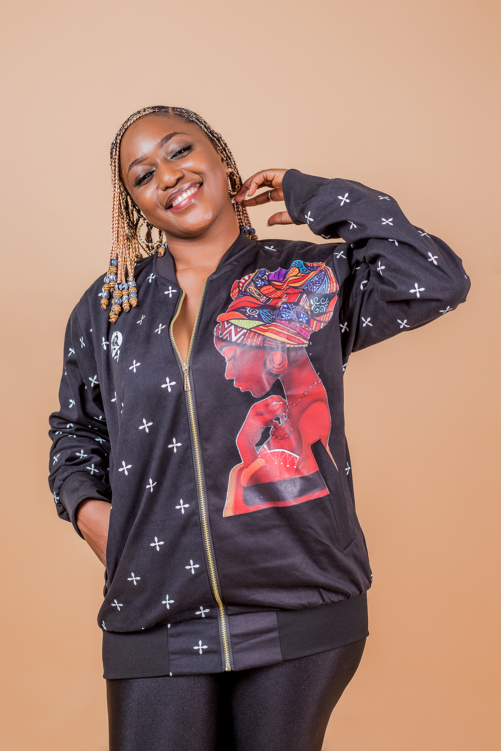 Bomber H/F women africa (Noir Blanc)