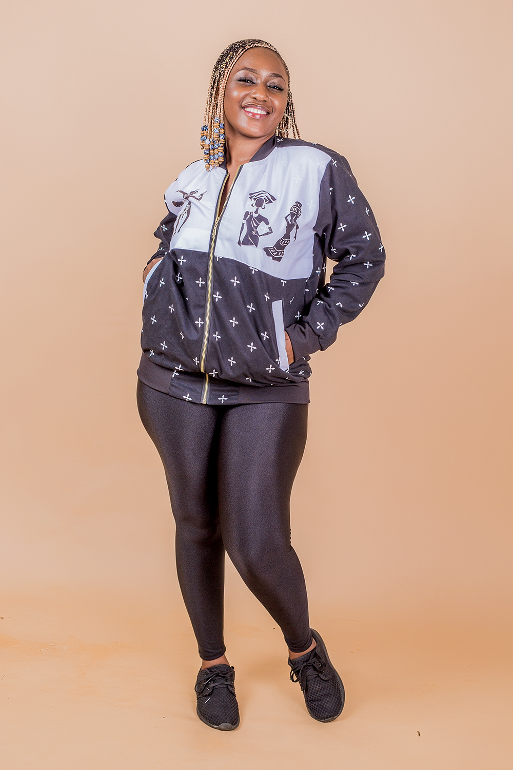 Bomber mask africa (Noir Blanc)