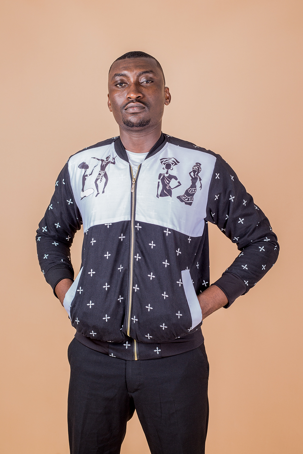 Bomber H mask africa (Noir Blanc)