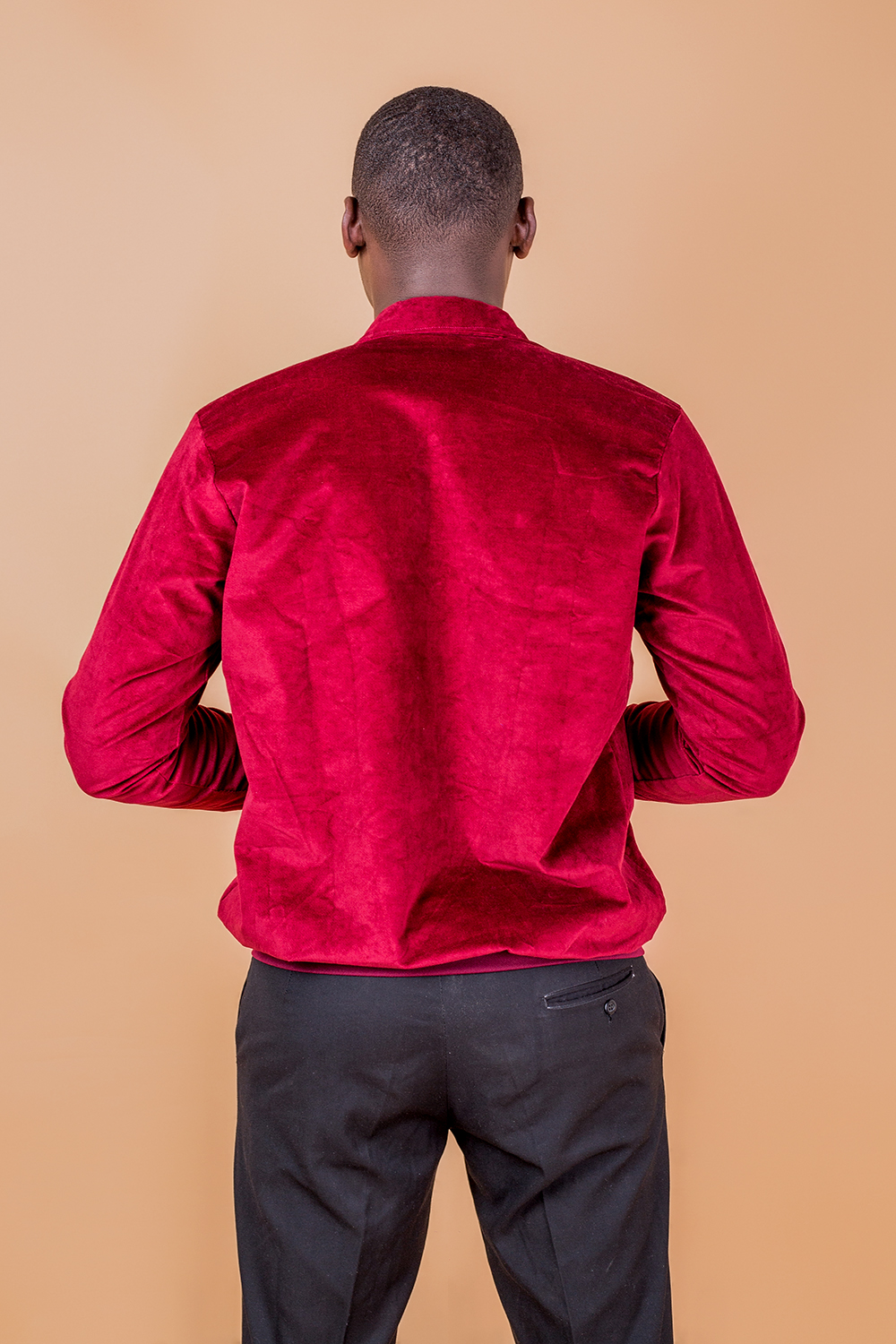 Bombers Velour unisexe (Rouge Bordeaux)