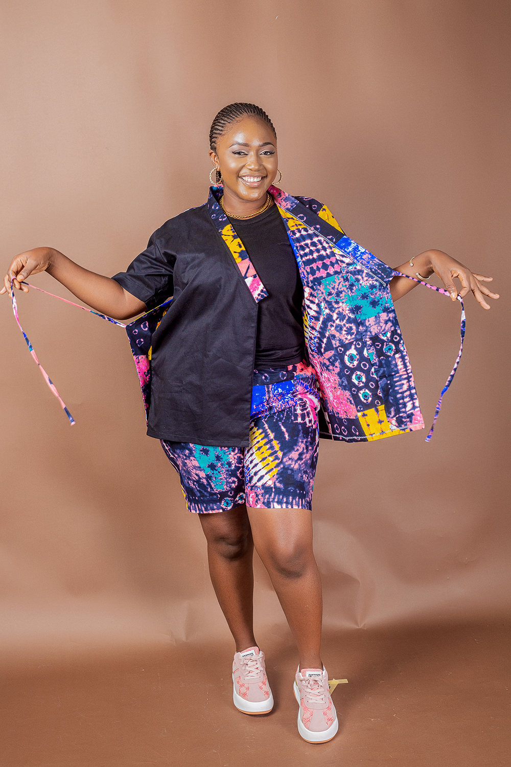 Ensemble Culotte et Kimono en Pagne Africain - Femme
